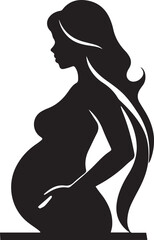 Fototapeta premium Black and White mom logo type Silhouette Design