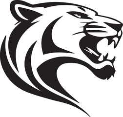 Black and White Leopard logo type Silhouette Design