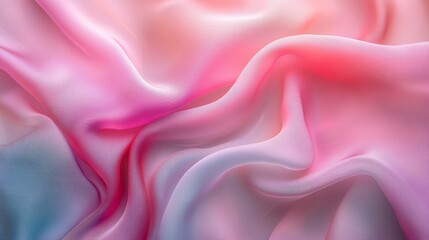 Fototapeta premium Pink and Blue Silk Fabric Draped Softly