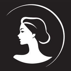 Black and White human face Silhouette Design