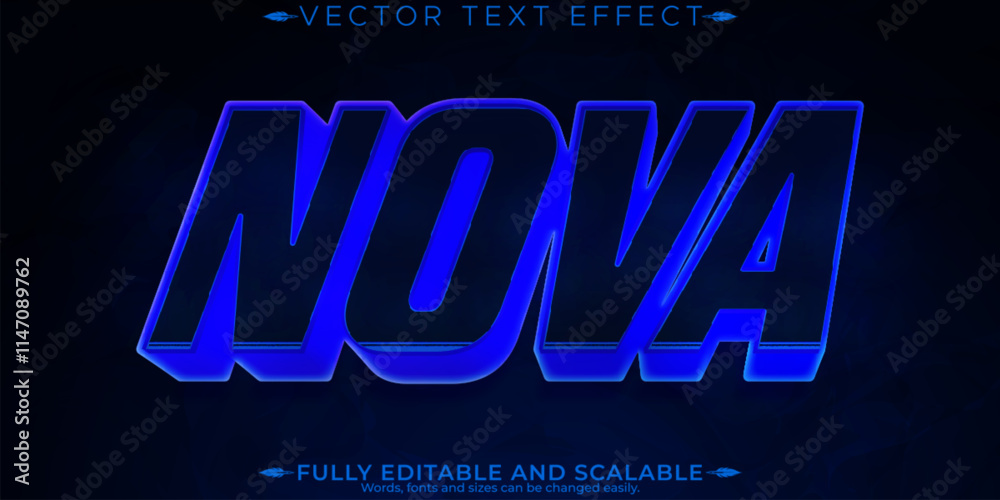 Wall mural nova editable text effect, editable space and galaxy text style
