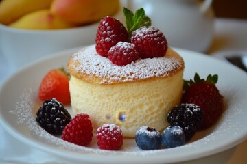 Scrumptious Japanese Cheesecake with Fresh Berries
