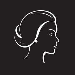 Black and White human face Silhouette Design