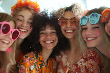 Fototapeta premium United in Joy: A Diverse Group Bonding Together