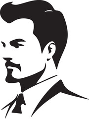 Black and White human face Silhouette Design