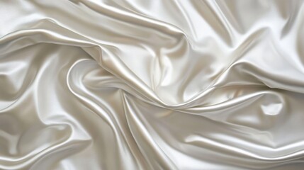 Obraz premium Draped Cream Satin Fabric Showing Soft Waves