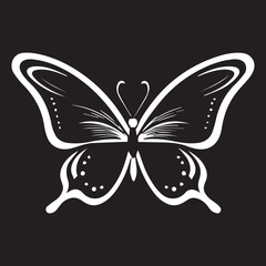 Black and White batterfly logo type Silhouette Design