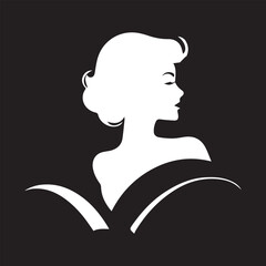 Black and White human face Silhouette Design