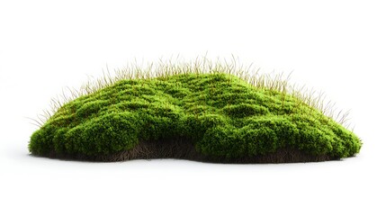 High-resolution moss, isolated on white background, photorealistic 3D rendering, sharp focus, minimal contrast, professional color grading.