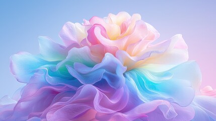 Obraz premium Pastel rainbow flower, abstract floral design.