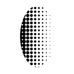 Vector oval black halftone dots backgrounds. Comic dotted oval, round pop art shape
