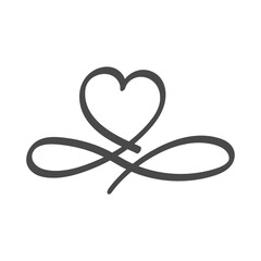 Love line decorative element. Vector illustration on white background