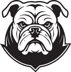 Black and White bulldog Silhouette Design