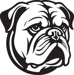 Black and White bulldog Silhouette Design