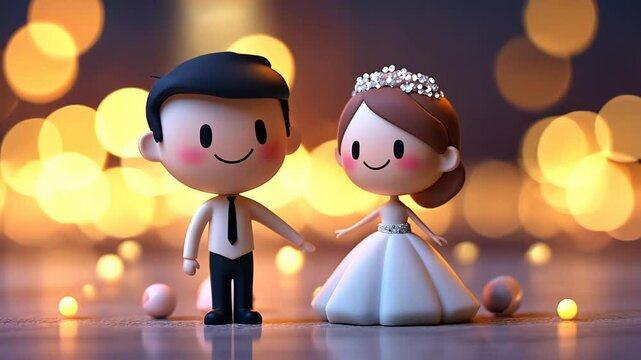 Couple Wedding Love Illustration with Family and Children in Vector Design