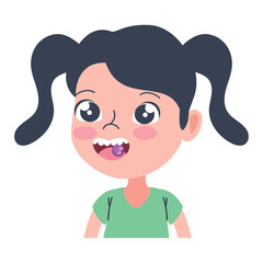 cartoon girl chewing gum