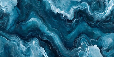 Obraz premium Abstract teal and white marble texture.