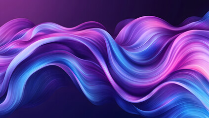 Naklejka premium Vibrant Abstract Waves in Gradient Neon Colors on Dark Background