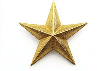 Obraz premium Golden Christmas Star on white background.
