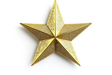 Obraz premium Golden Christmas Star isolated on white background top view.