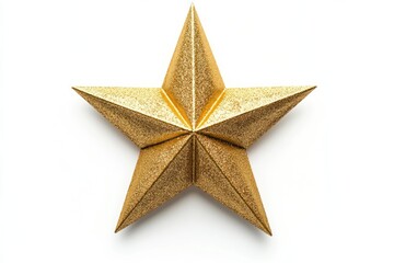 Fototapeta premium Golden Christmas Star isolated on white background top view.