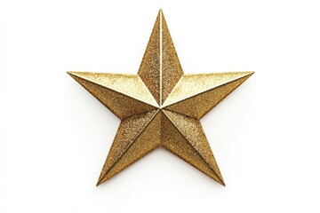 Obraz premium Golden Christmas Star isolated on white background top view.
