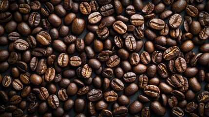 Fototapeta premium Roasted coffee beans with a rich texture