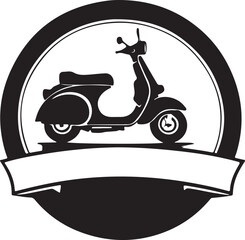 black and white skuter logo type silhouette design © Creative_Hamza