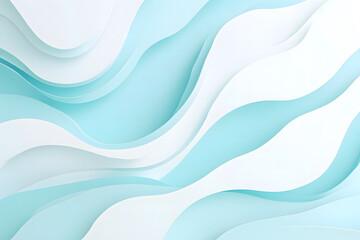Obraz premium Soft Abstract Green and White Wave Background with Gradient Design