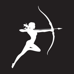 black and white archery logo type silhouette design