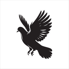 pigeon bird silhouette vector illustration, best pigeon