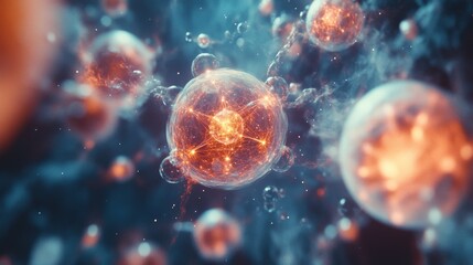 Abstract depiction of cosmic explosion and fiery energy