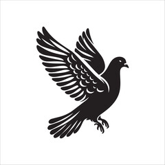 Naklejka premium pigeon bird silhouette vector illustration, best pigeon