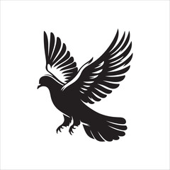 pigeon bird silhouette vector illustration, best pigeon