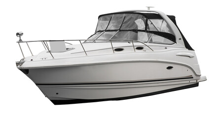 Motor boat isolated closeup