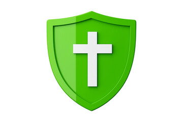 green cross on a white