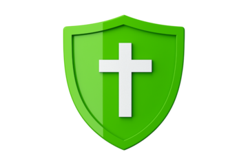 green cross on a white