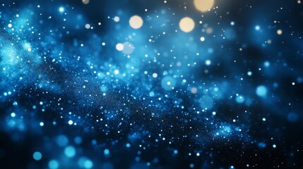 Fototapeta premium Abstract cosmic background with glowing blue particles