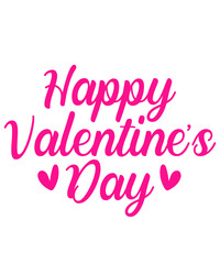 Valentine’s Day typography text on plain white transparent isolated background for card, shirt, hoodie, sweatshirt, apparel, tag, mug, icon, poster or badge