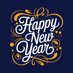 Typography of Happy New Year.