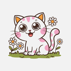 It's a simple illustration of a cute cat.