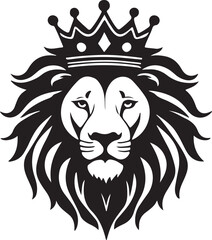 Obraz premium Black and white lion head logo type silhouette design