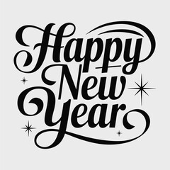 Obraz premium A Typography of Happy New Year.