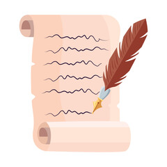 feather writing on paper
