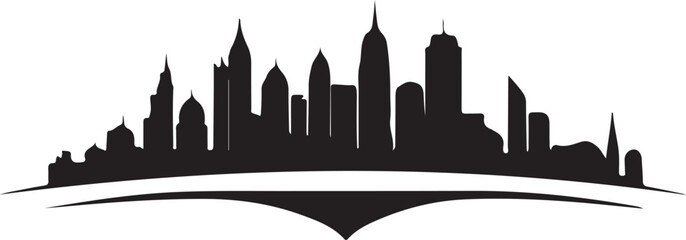 Obraz premium Black and white skyline logo type silhouette design