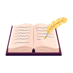 poem book and feather pen