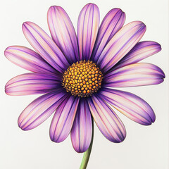 Obraz premium Purple Osteospermum Daisy: A close-up shot of a vibrant purple Osteospermum daisy, showcasing its intricate details and delicate petals. The image evokes a sense of serenity and natural beauty. 