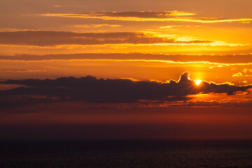 Orange sunrise over ocean