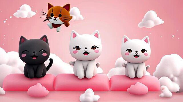 Cute Cartoon Animal Character Set Vector Illustration with Funny Faces of  Rabbits 