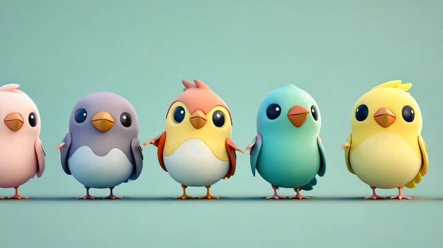 Cute Cartoon Baby Chicks and Chickens in Yellow Vector Illustration for Easter Holiday Decoration